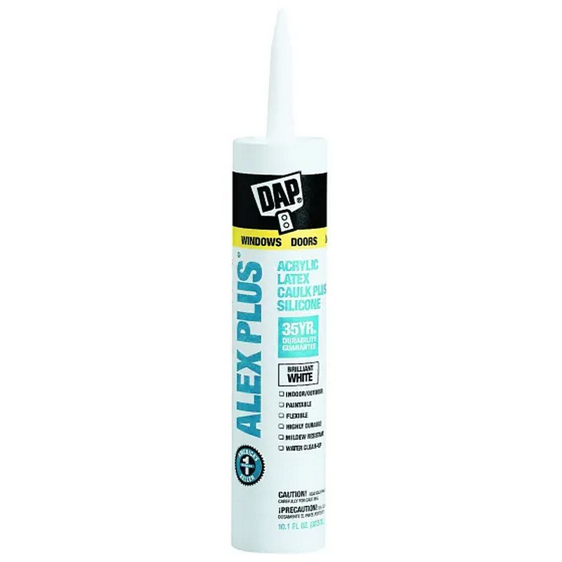 DAP Alex Plus White Acrylic Latex Caulk with Silicone 10 oz