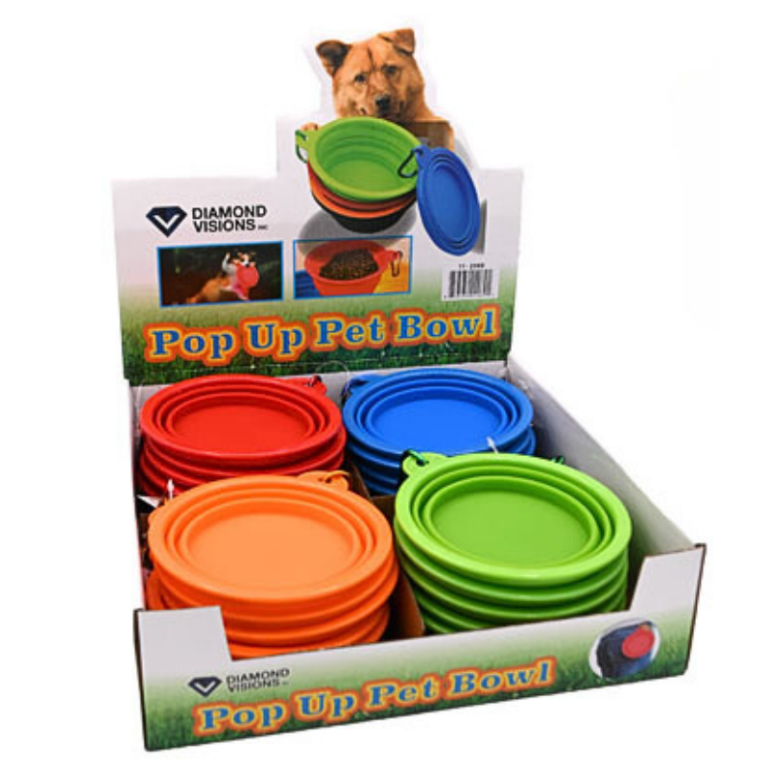 Diamond Visions Pop Up Pet Bowls Assorted Colors Display