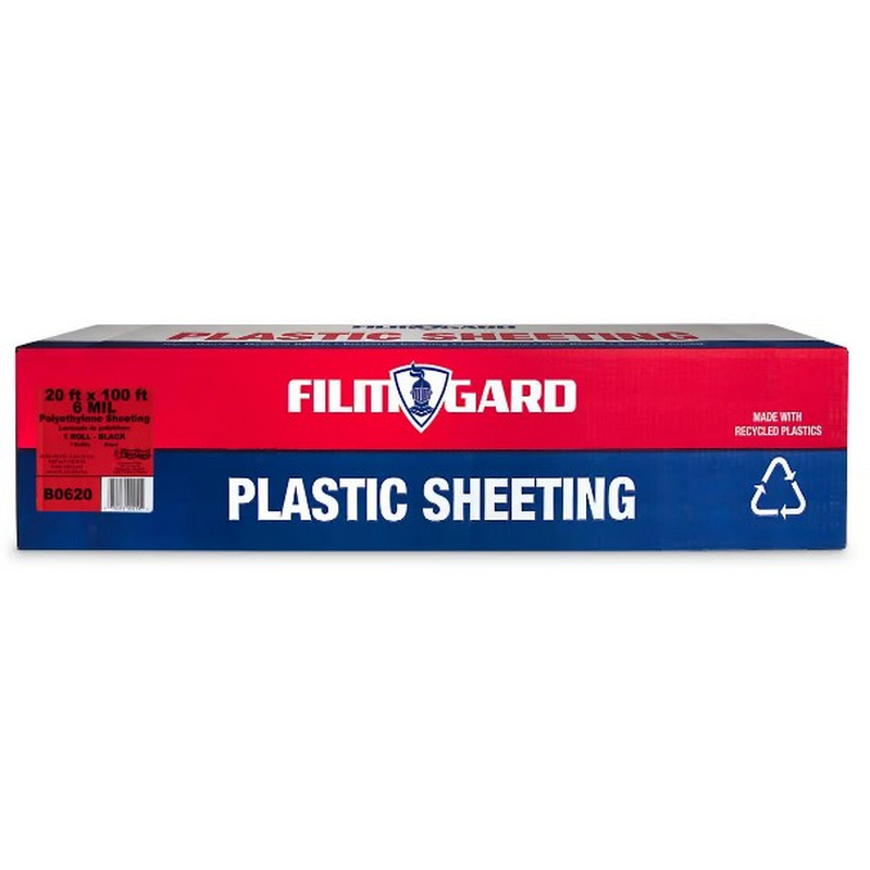 Film-Gard Black Plastic Polyethylene Sheeting 6ml 20x100 ft