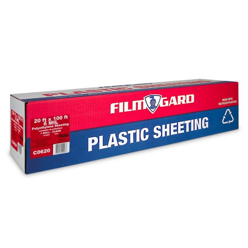 Film-Gard Clear Plastic Polyethylene Sheeting 6ml 20’x100′