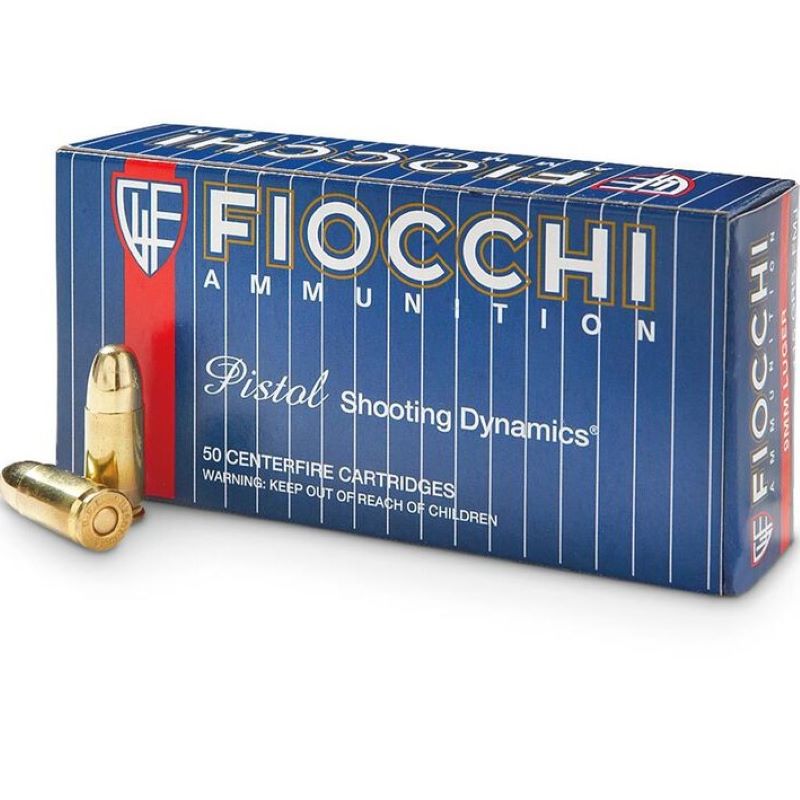 Fiocchi Shooting Dynamics Luger 9mm 115 Grain FMJ 50 Ct Ammo