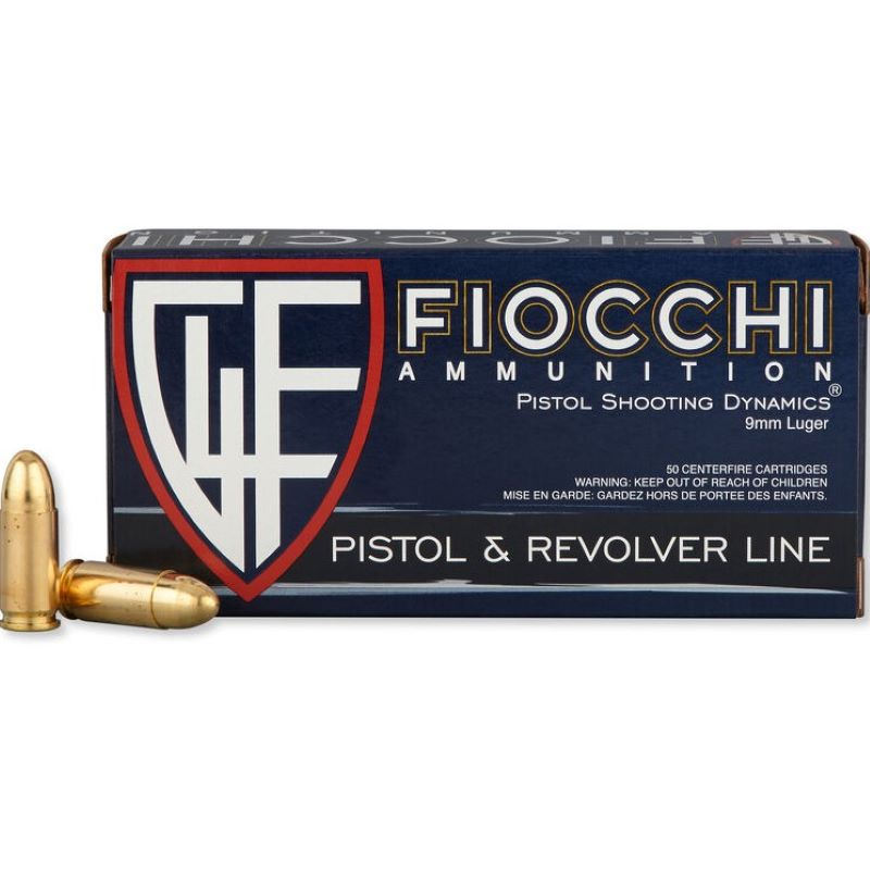 Fiocchi Shooting Dynamics Luger 9mm 124 Grain FMJ 50 Ct Ammo