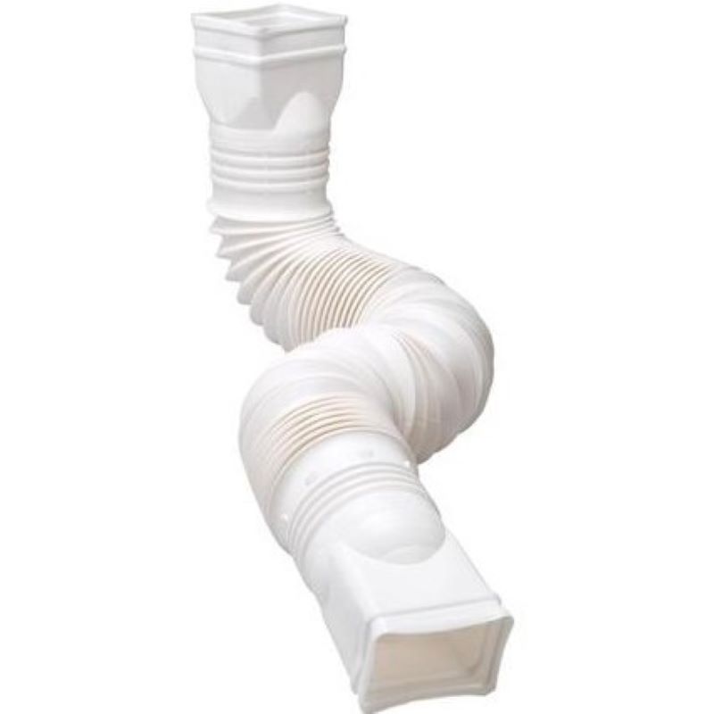Flex A Spout White Vinyl K Downspout Extension 4.5x4.5x55