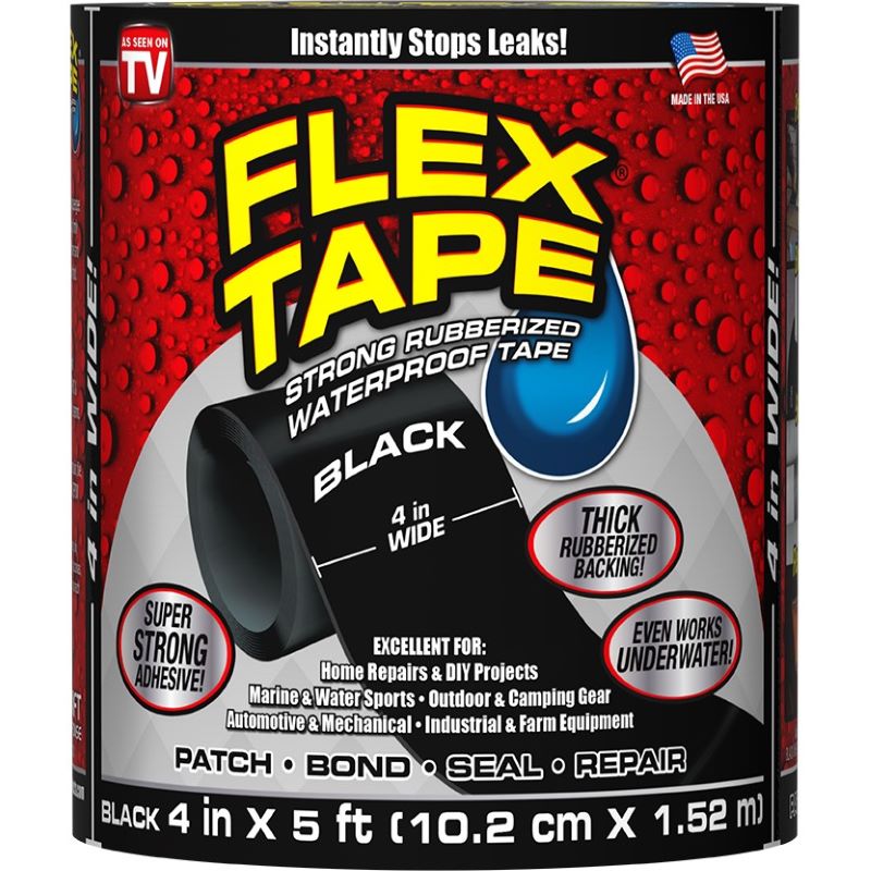 Flex Seal Black Waterproof Tape 4 in x 5 ft