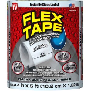 Flex Seal Clear Rubberized Waterproof Tape 4 in x 5 ft