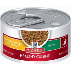 Hill’s Science Diet Healthy Cuisine Roasted Chicken/Rice Medley Canned Kitten Food 2.8 oz