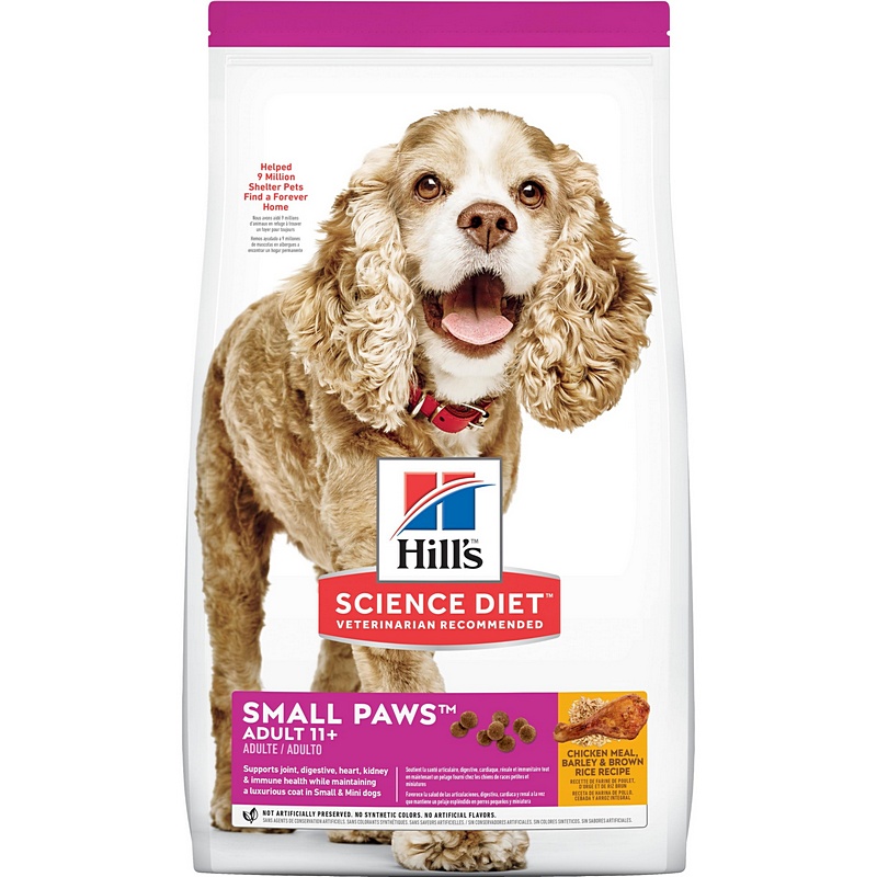 Hill's Science Diet Senior Small Paws Chicken Meal/Barley/Brown Rice Dog Food 4.5 lb