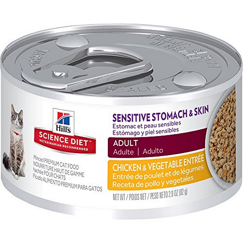 Hill's Science Diet Sensitive Stomach/Skin Chicken/Vegetable Canned Cat Food 2.9 oz
