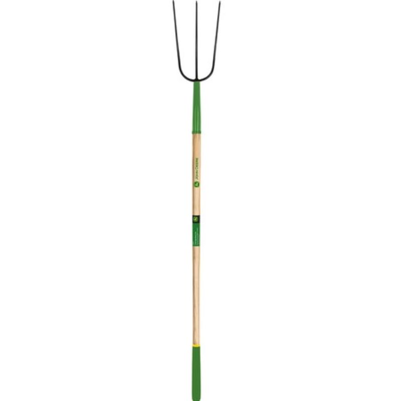 John Deere 3 Tine Steel Manure Fork Fiberglass Handle 48 in