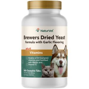 NaturVet Brewer's Dried Yeast Chewable Tabs 500Ct for Cats & Dogs