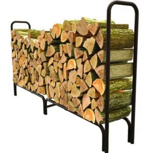 Panacea Deluxe Outdoor Steel Log Rack Black 8'