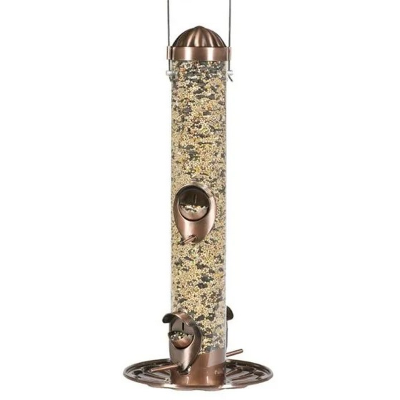 Perky-Pet Copper 2-in-1 Wild Bird and Finch Feeder 4 Ports 1.8 lb