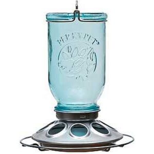 Perky-Pet Vintage Blue Mason Jar Bird Feeder