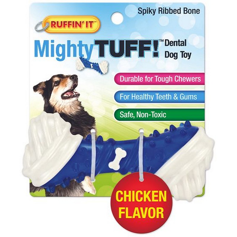 Ruffin'It Spikey Ribbed Bone Chicken Flavor for Dogs