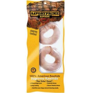 Savory Prime Beef Rawhide Dog Bone 2Ct