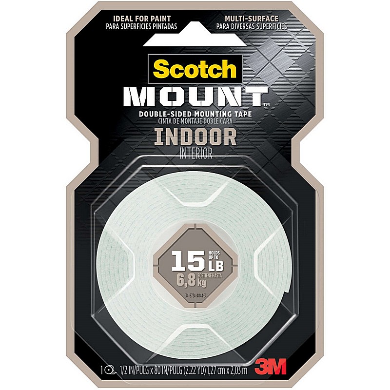 Scotch Mount Double Sided Mounting Tape 0.5x80 inch