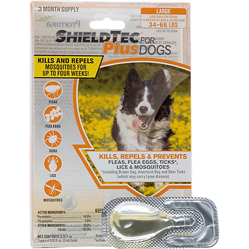 ShieldTec Plus Flea Tick for Dogs 66 lb+ 3Ct