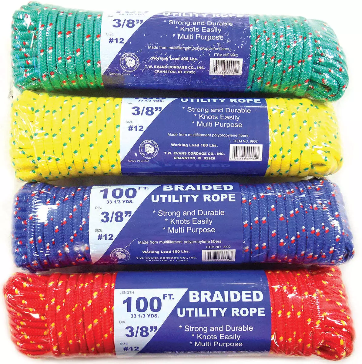 T.W. Evans Braided Poly Utility Rope 100’