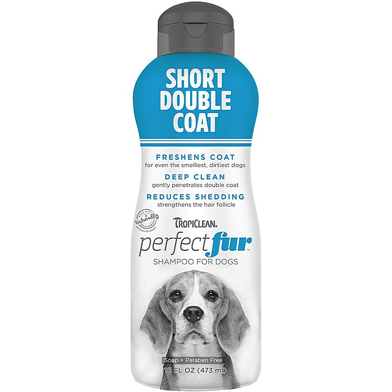 TropiClean Perfect Fur Short Double Coat 16 oz Shampoo for Dogs