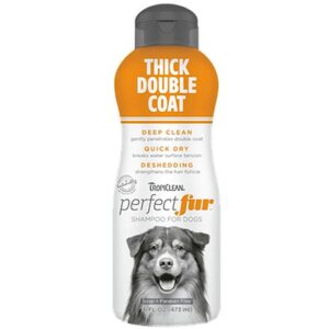 TropiClean Perfect Fur Thick Double Coat 16 oz Shampoo for Dogs
