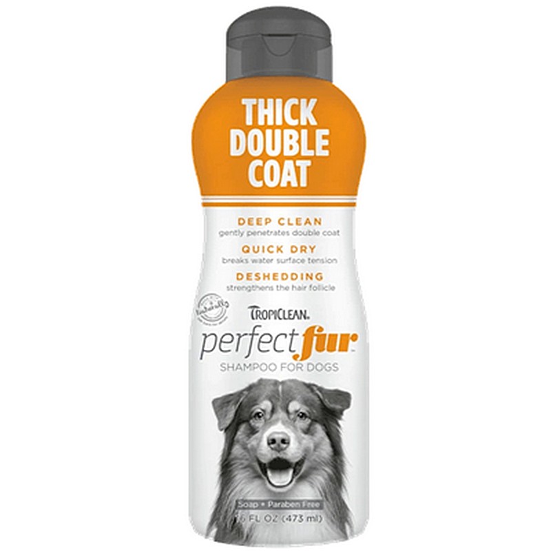 TropiClean Perfect Fur Thick Double Coat 16 oz Shampoo for Dogs