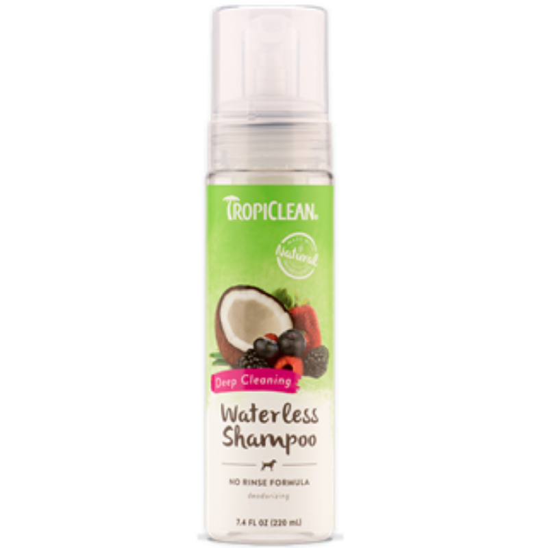 TropiClean Waterless Shampoo Deep Clean 7.4 oz for Dogs