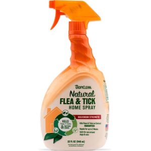 Tropiclean Natural Flea Tick Home Spray Max Strength 32 oz