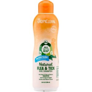 Tropiclean Natural Flea Tick Shampoo Plus Soothing 20 oz