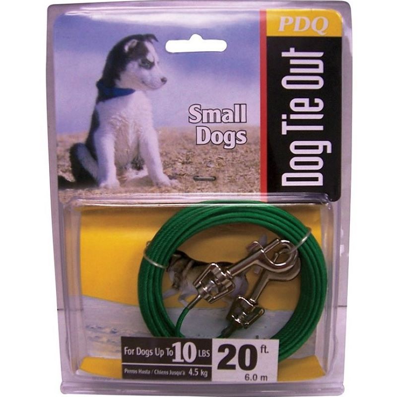 Vinyl Coated Small Dog or Puppy Tie Out Cable 20 ft