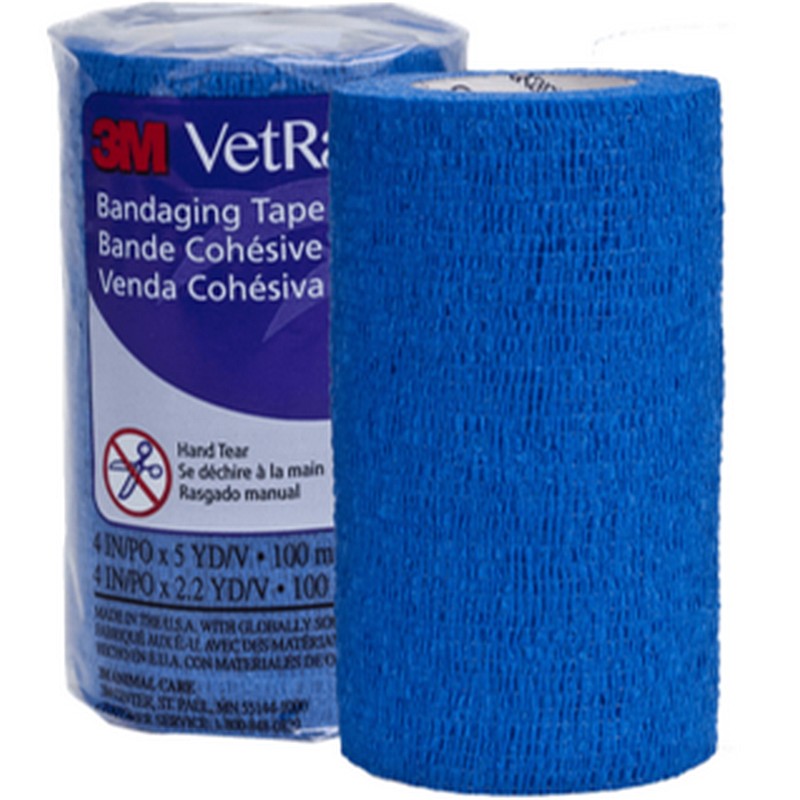 3M Vetrap Bandaging Tape Blue 4 in x 5 yd