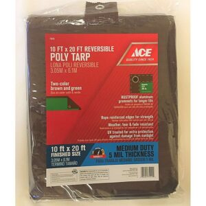 Ace Medium Duty Poly Tarp Brown Green 10x20 ft