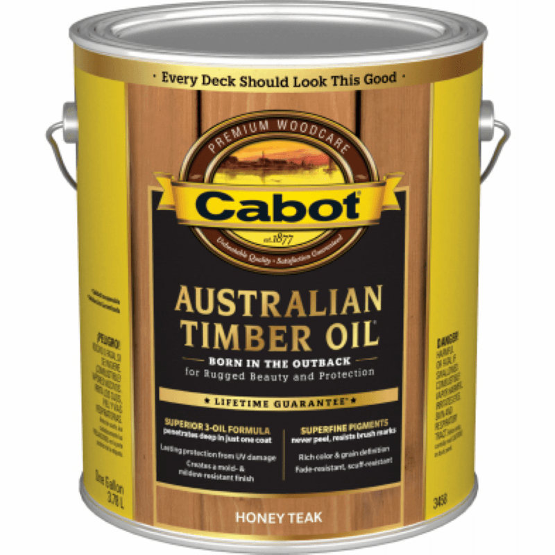 Cabot Wood Stain Australian Timber Oil Honey Teak 1 gal