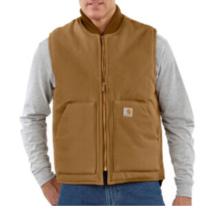 Carhart Mens Relaxed Fit Insulated Firm Duck Vest Brown
