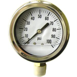 Green Leaf Liquid Filled Pressure Gauge 100 PSI