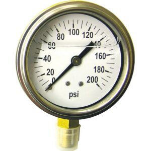 Green Leaf Liquid Filled Pressure Gauge 200 PSI
