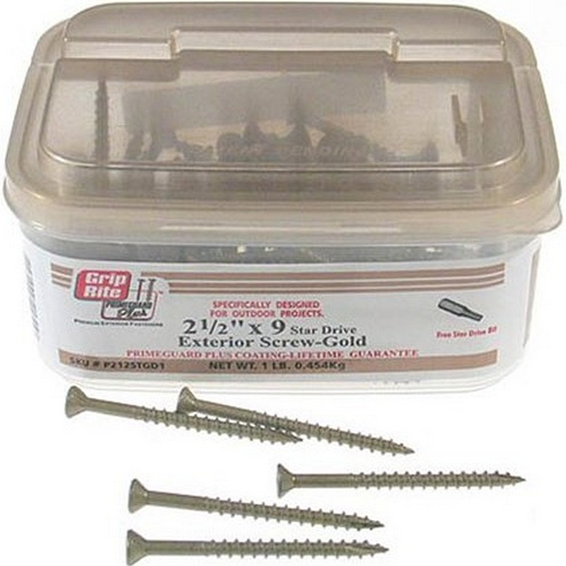 Grip-Rite Star Gold Exterior Screws 1-5/8" 8 ga 1 lb