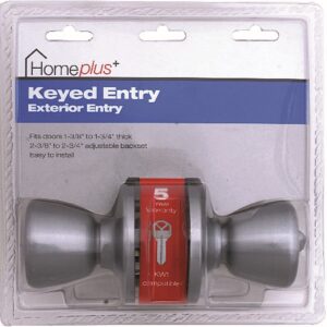 Home Plus Satin Chrome Entry Lockset Door Knob
