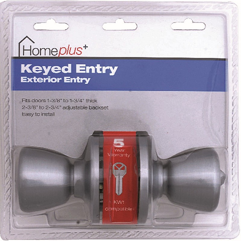 Home Plus Satin Chrome Entry Lockset Door Knob