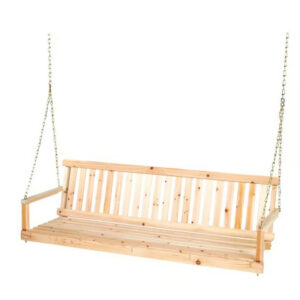 Jack Post Brown Wood Traditional Porch Swing 5’