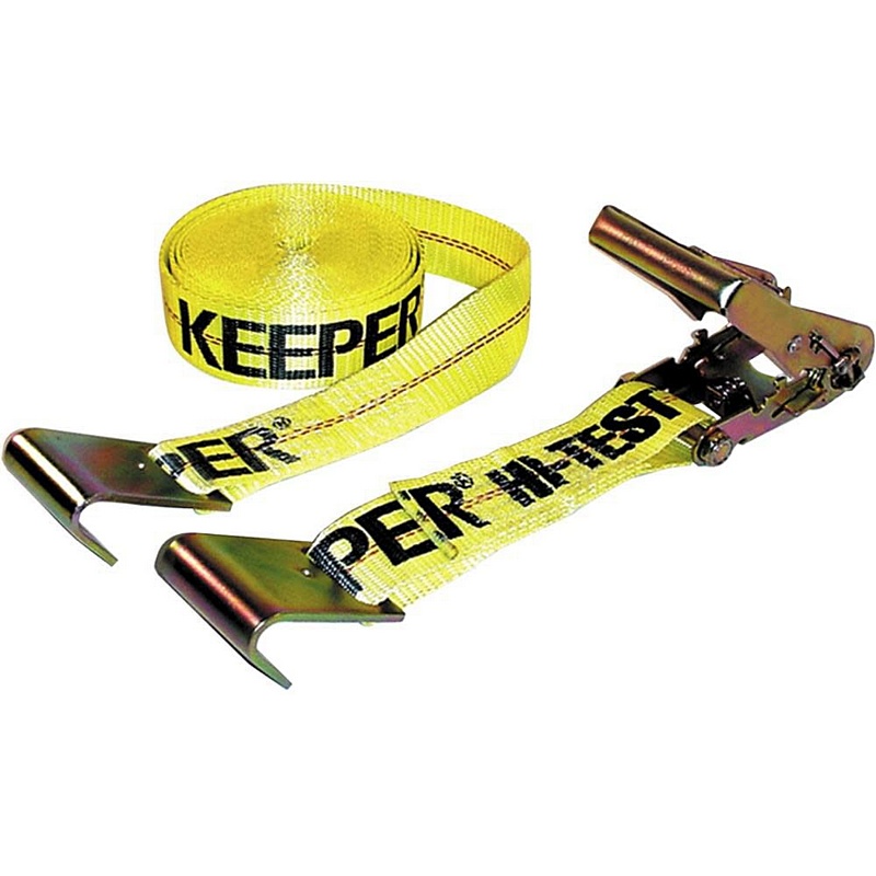 Keeper Flat Hook Hook Polyester Ratchet Tie-Down 2"x27’