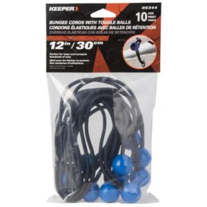 Keeper Tarp Canopy Ball Bungee Cord 12” 10 ct