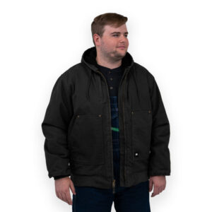 Key Mens Premium Insulated Fleece Lined Jacket Black Garment WashKey Mens Premium Insulated Fleece Lined Jacket Black Garment Wash