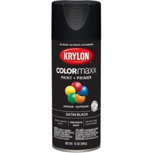 Krylon ColorMaxx Spray Paint+Primer Satin Black 12 oz