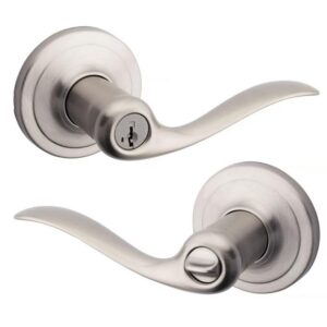 Kwikset SmartKey Tustin Satin Nickel Entry Door Knob