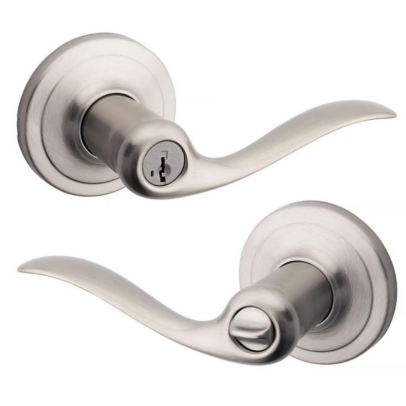 Kwikset SmartKey Tustin Satin Nickel Entry Door Knob