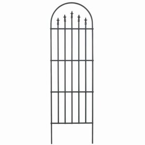 Panacea Black Steel Finial Arch Trellis 80x24