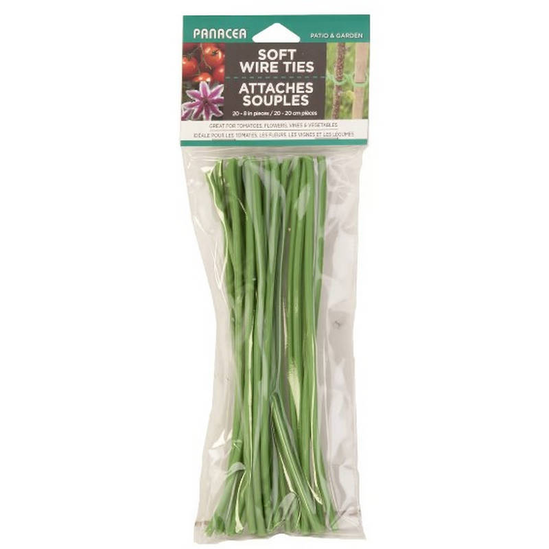 Panacea Green Coated Wire Ties 8” 20 pk for Plants