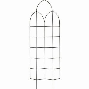 Panacea Offset Spire Black Steel Garden Trellis 72