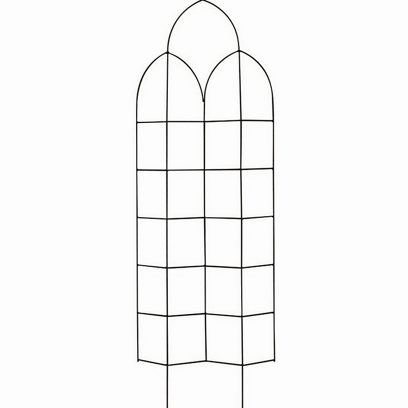 Panacea Offset Spire Black Steel Garden Trellis 72
