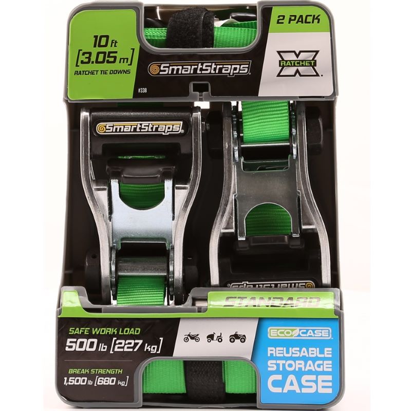 SmartStraps Polyester Green Ratchet Tie Down 1 inch x10 ft